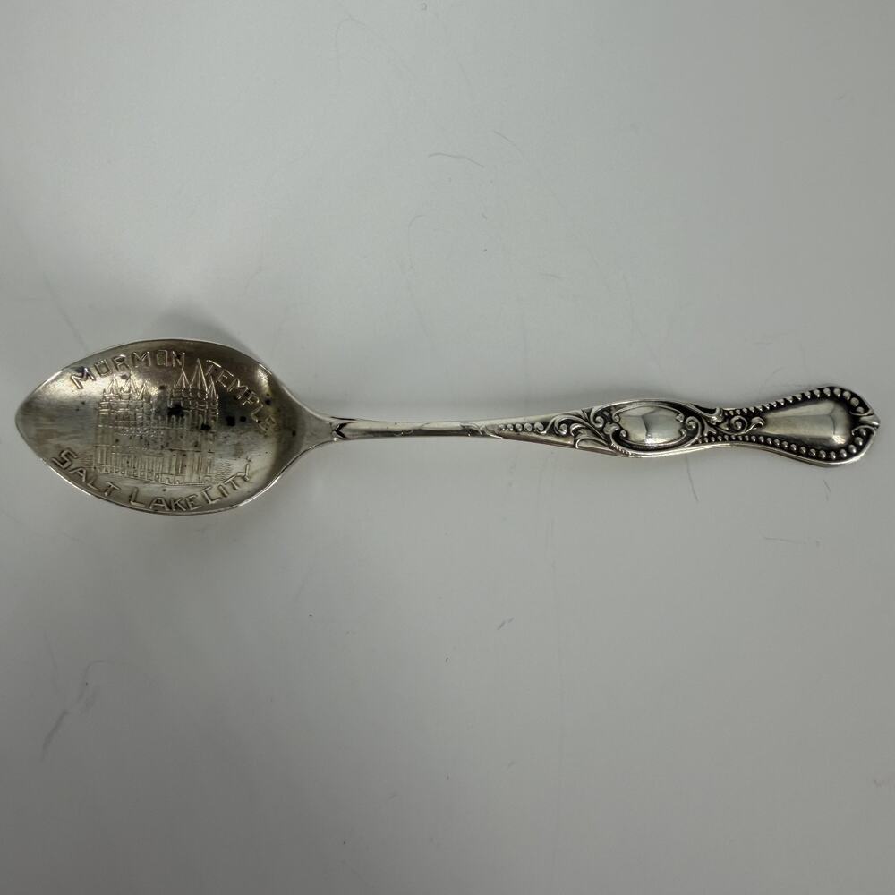 Sterling Silver Antique Spoon Mormon Temple Salt Lake City